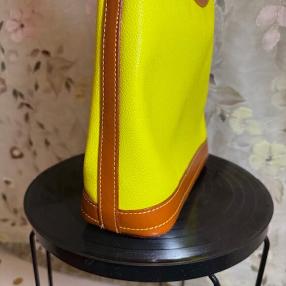 Dooney & Bourke, Small Leather Pebble Grain Hobo - Bright Yellow - Picture 9 of 16